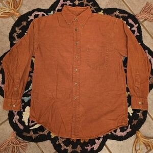 🔥 St JOHNS BAY Men's Rust Button-Down Shirt🔥 Size S